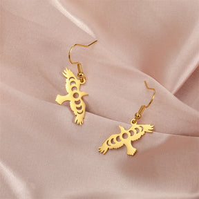 Boucles d'oreilles aigle croissant phase lunaire Cenits