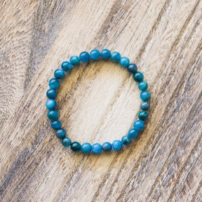 Bracelet en Apatite bleue ✦ Communication, Timidité et Bien-être-3