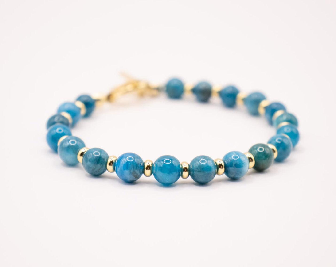 CIRCÉ | Bracelet en Apatite bleue et plaqué Or 18 et 24 carats-1