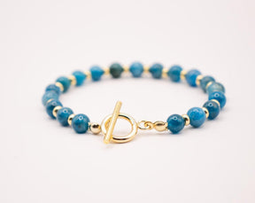 CIRCÉ | Bracelet en Apatite bleue et plaqué Or 18 et 24 carats-2